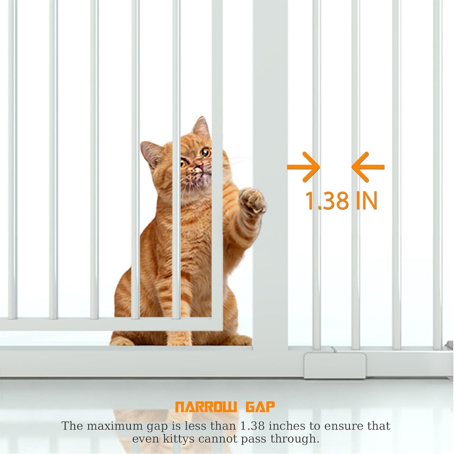 74.8" Extra Tall Cat Gate for Doorway,29.5"-35.25" Extra Pet Gate White | Extra Tall Pet Gate for Doorway Hallway Stairs with 8 Pressure Bolts ,NO Drilling Pressure Mounted Indoor