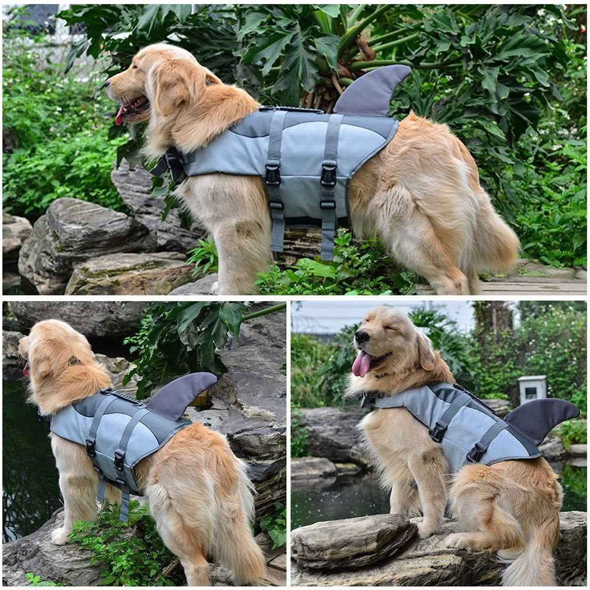 Adjustable Dog Life Jacket for Aquatic Safety - Quick-Drying Canine Vest with Reinforced Safety Handle