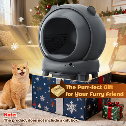 Self Cleaning Litter Box, 100 L+15L Automatic Cat Litter Box Self Cleaning for Multiple Cats, with Safety Protection, App Control,2 Roll Garbage Bags+Cat Litter Mat