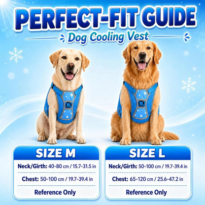 SAVIOR COOL Comfort Dog Cooling Vest for Medium Large Dogs, Soft Summer Cooling Harness with 4 Cold Source, SPF 50+ Sun Guard, Breathable Reflective Jacket for Hot Weather Safety