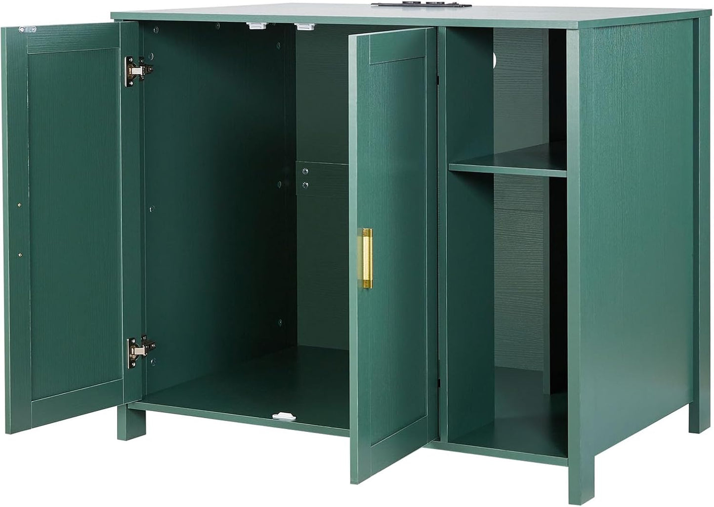 Cat Enclosure, 41.3 in Self Cleaning Litter Box Cabinet, with Drawer & Detachable Divider, Automatic Litterbox Enclosure with Built-In Power Outlet, Fits Most Smart Litterboxes