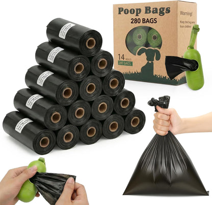 Dog Poop Bags 280 Counts: Extra Thick Leakproof Waste Bag with Dispenser for Doggy (Scented)