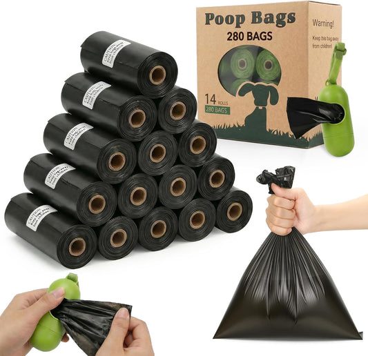 Dog Poop Bags 280 Counts: Extra Thick Leakproof Waste Bag with Dispenser for Doggy (Scented)