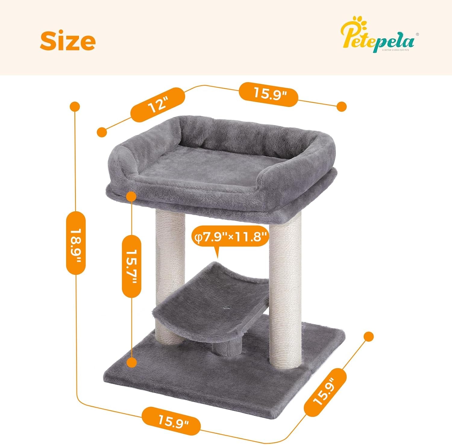 Cat Scratching Post, Mushroom Tall Cat Scratcher Featuring with Natural Sisal Scratching Poles+19" Cat Scratching Post, Cat Tree Tower, 100% Natural Sisal Cat Scratcher with Plush Top Perch