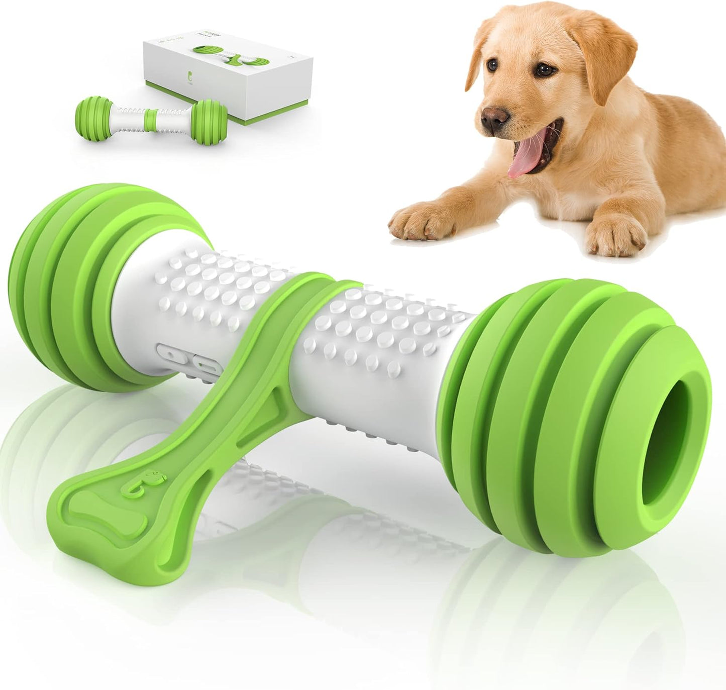Interactive Motion-Activated Electronic Dog Toy - USB Rechargeable Automatic Dog Bone for Medium to Large Dogs - Stimulating Play for Boredom Relief (Green)
