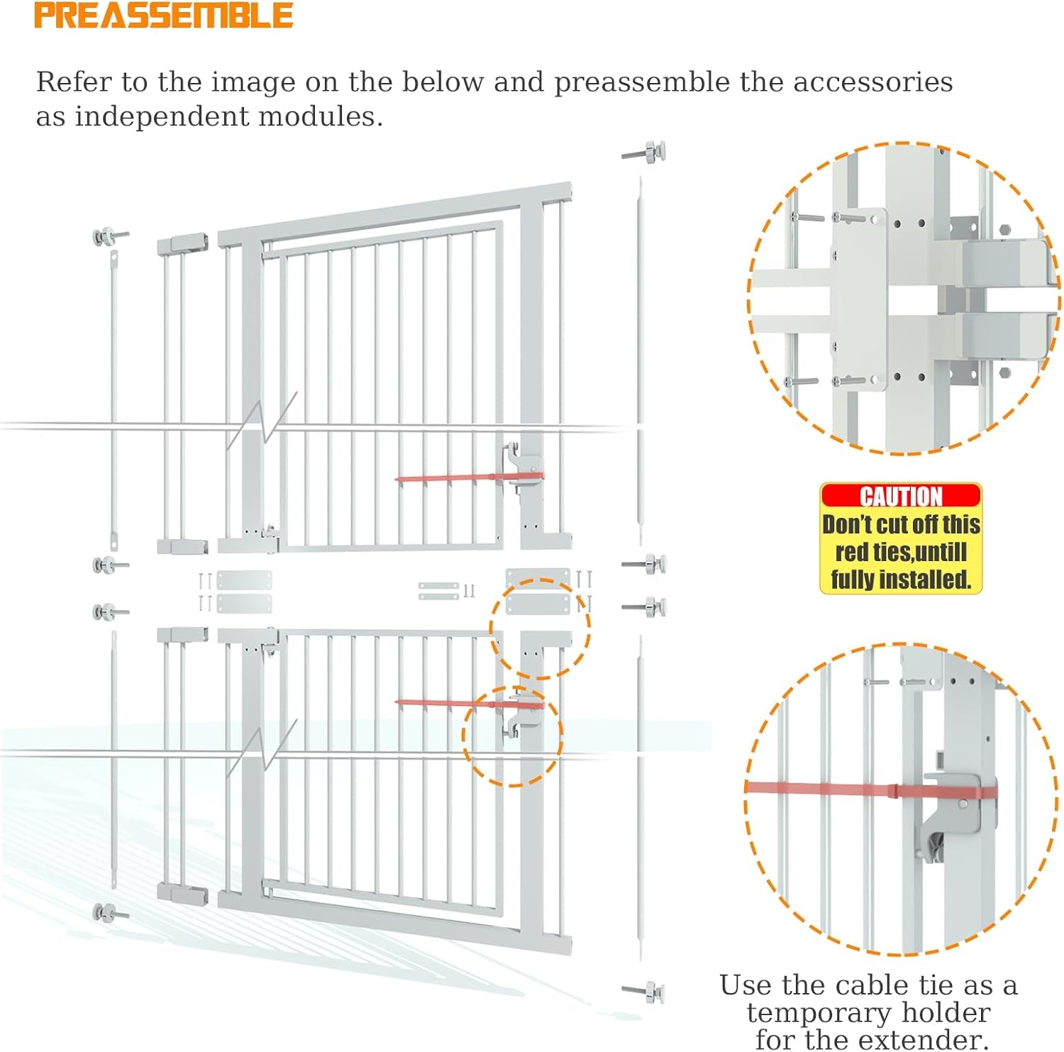 74.8" Extra Tall Cat Gate for Doorway,29.5"-35.25" Extra Pet Gate White | Extra Tall Pet Gate for Doorway Hallway Stairs with 8 Pressure Bolts ,NO Drilling Pressure Mounted Indoor