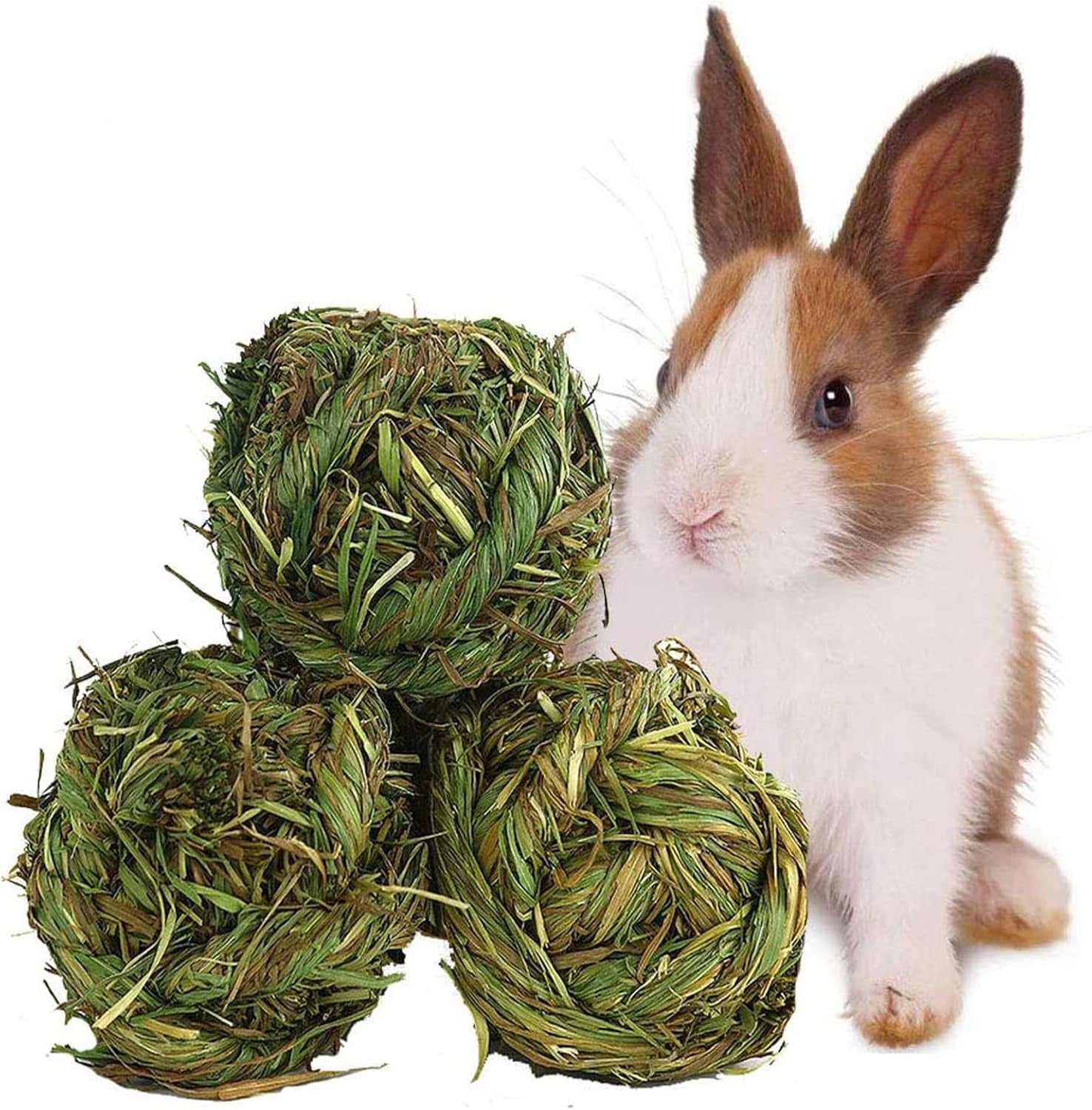 Timothy Grass Chew Ball for Small Animals - Engaging Activity and Dental Health Toys for Rabbits, Hamsters, Guinea Pigs, and Gerbils