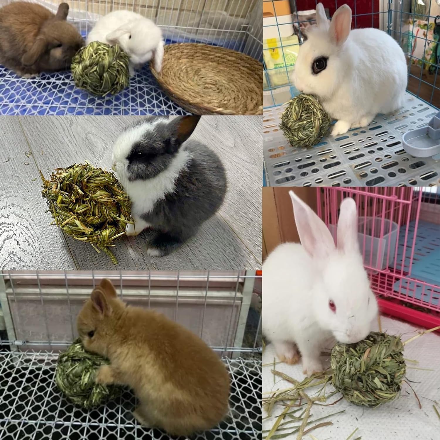 Timothy Grass Chew Ball for Small Animals - Engaging Activity and Dental Health Toys for Rabbits, Hamsters, Guinea Pigs, and Gerbils