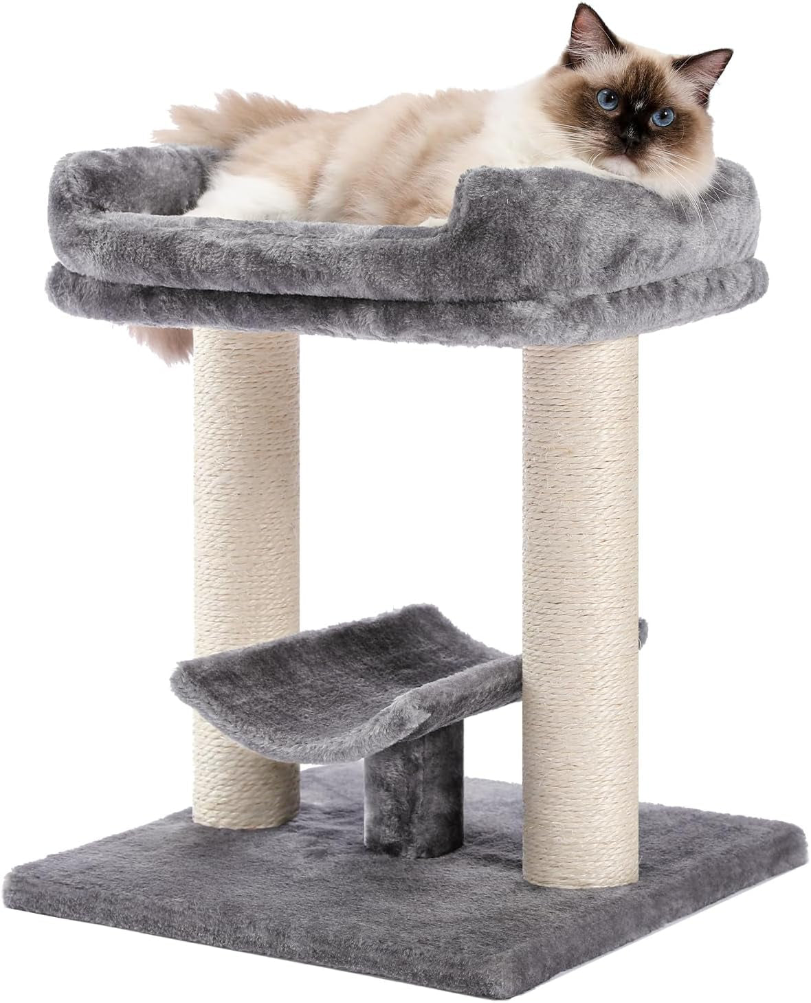 Cat Scratching Post, Mushroom Tall Cat Scratcher Featuring with Natural Sisal Scratching Poles+19" Cat Scratching Post, Cat Tree Tower, 100% Natural Sisal Cat Scratcher with Plush Top Perch