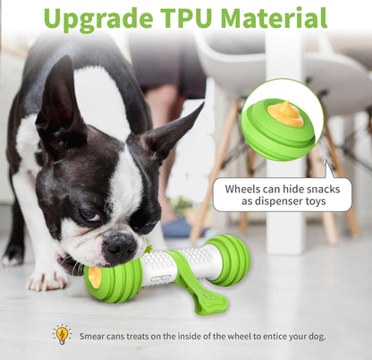 Interactive Motion-Activated Electronic Dog Toy - USB Rechargeable Automatic Dog Bone for Medium to Large Dogs - Stimulating Play for Boredom Relief (Green)