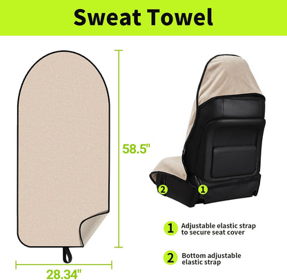 Waterproof Towel Car Seat Cover, Front Bucket, Beige | Universal Non-Slip, Fits Car Truck SUV, Machine Washable, for Dog & Kid, Pets, Yoga, Gym, Beach, Swimming, Outdoor Sports