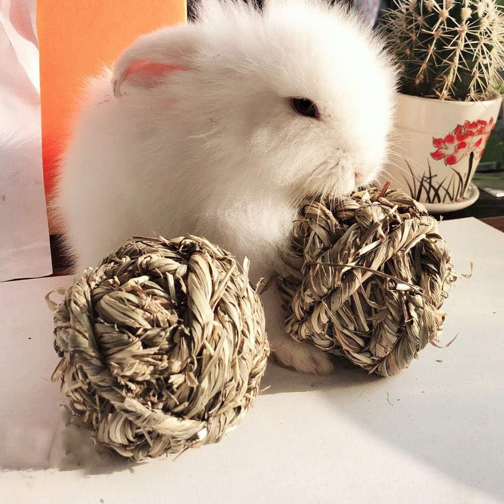 Timothy Grass Chew Ball for Small Animals - Engaging Activity and Dental Health Toys for Rabbits, Hamsters, Guinea Pigs, and Gerbils