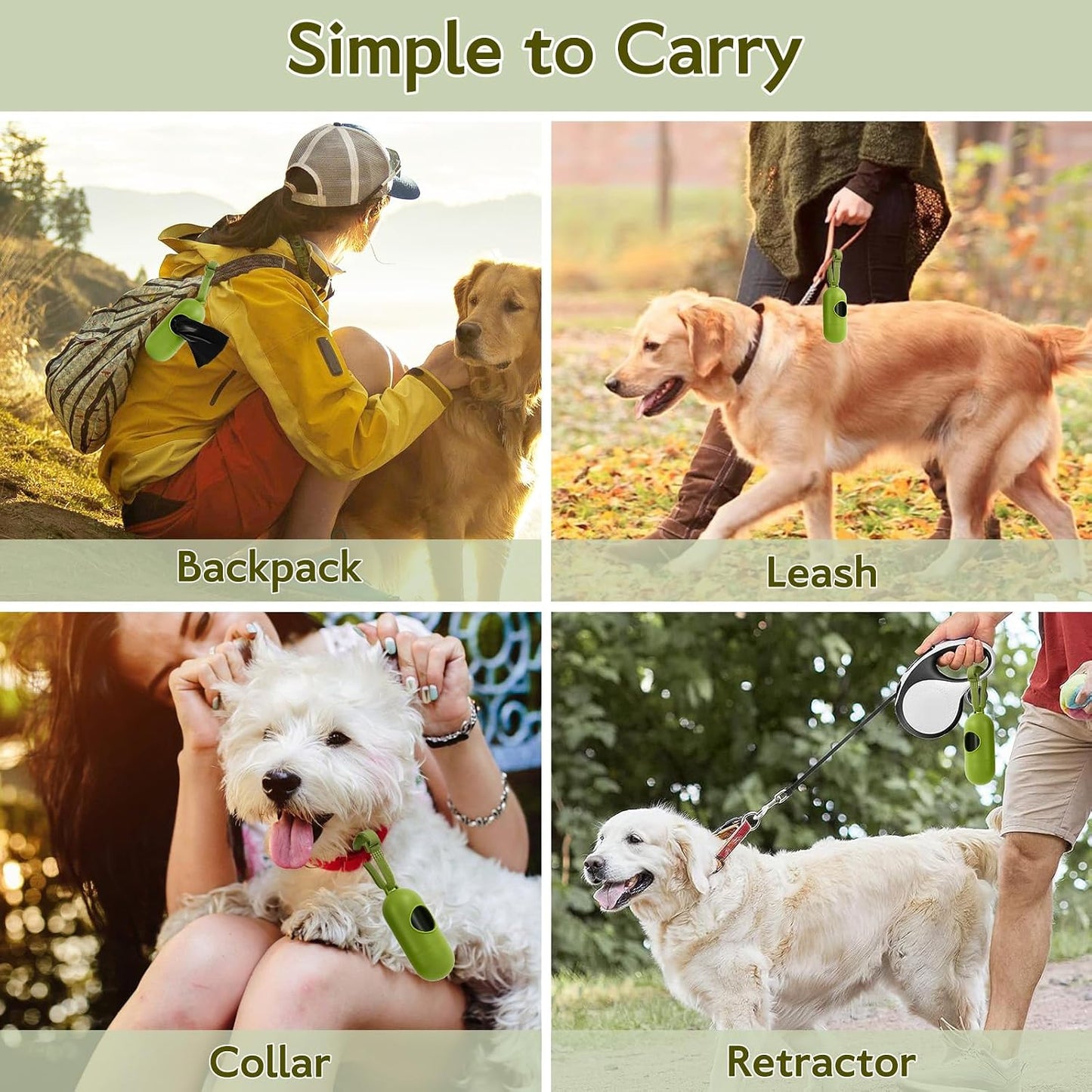 Dog Poop Bags 280 Counts: Extra Thick Leakproof Waste Bag with Dispenser for Doggy (Scented)