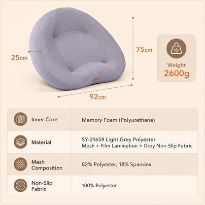 Orthopedic Memory Foam Corner Dog Bed for Large Dogs | Dog Sofa with Bolster Sides, Waterproof Liner, Removable Washable Cover and Non-Slip Bottom, Gray