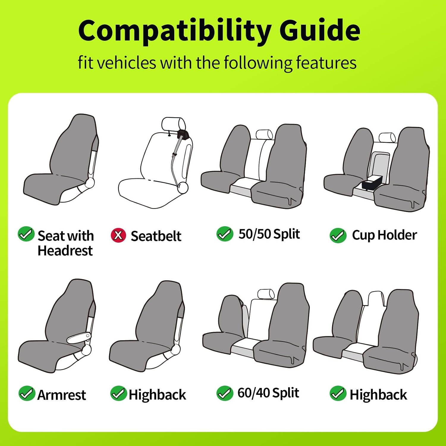 Waterproof Towel Car Seat Cover, Front Bucket, Beige | Universal Non-Slip, Fits Car Truck SUV, Machine Washable, for Dog & Kid, Pets, Yoga, Gym, Beach, Swimming, Outdoor Sports