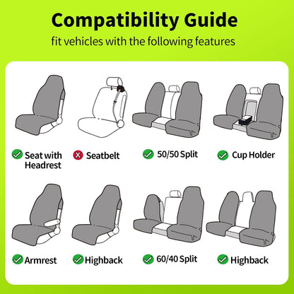 Waterproof Towel Car Seat Cover, Front Bucket, Beige | Universal Non-Slip, Fits Car Truck SUV, Machine Washable, for Dog & Kid, Pets, Yoga, Gym, Beach, Swimming, Outdoor Sports