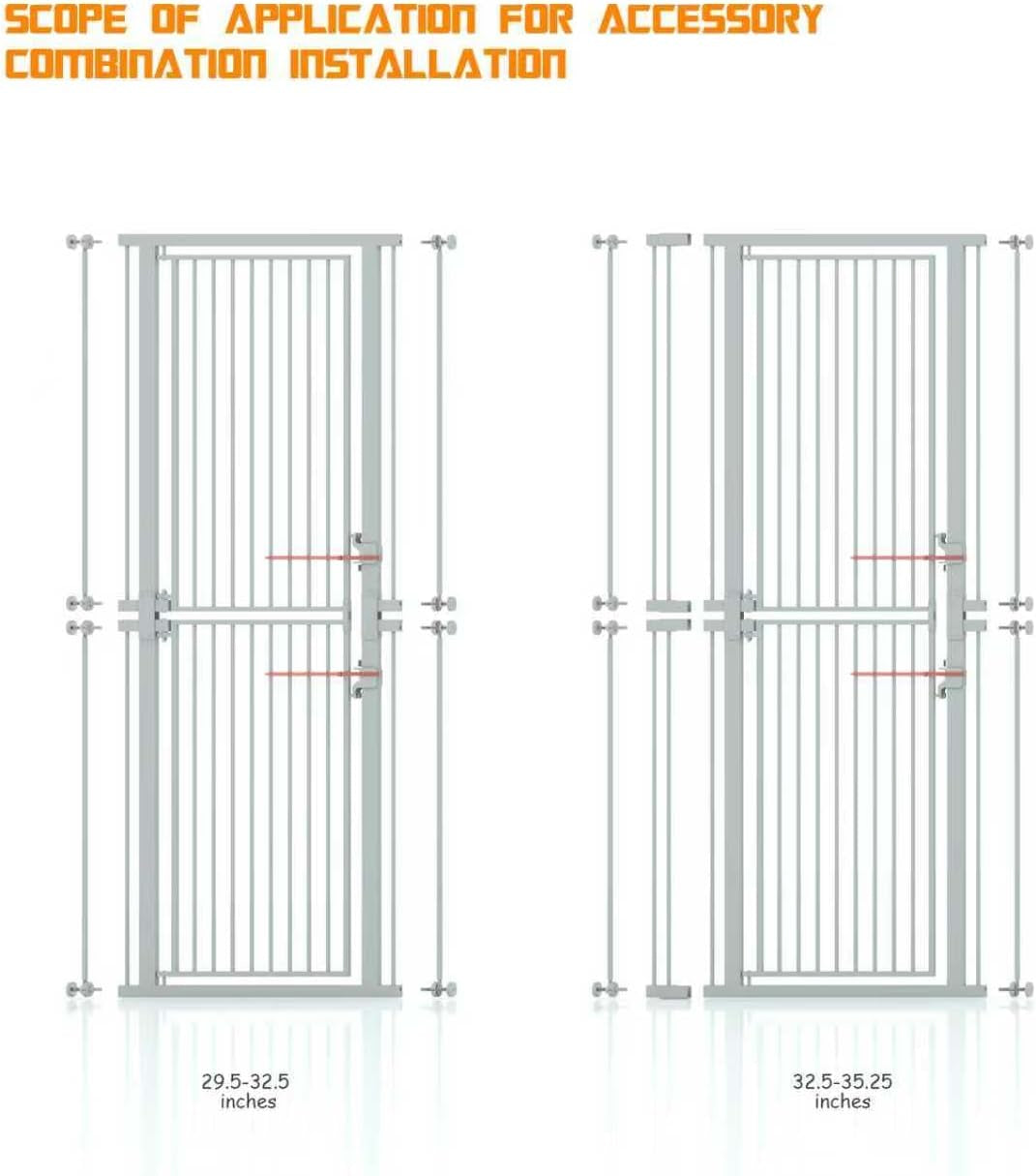74.8" Extra Tall Cat Gate for Doorway,29.5"-35.25" Extra Pet Gate White | Extra Tall Pet Gate for Doorway Hallway Stairs with 8 Pressure Bolts ,NO Drilling Pressure Mounted Indoor